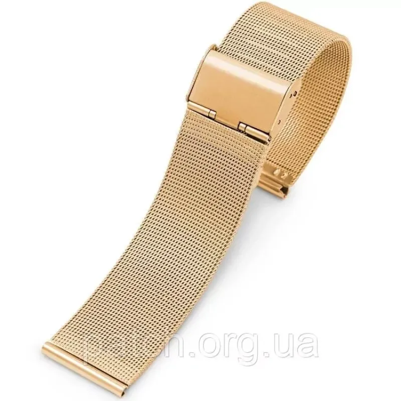 Ремінець змінний міланське плетіння (сітка) з неіржавкої сталі 22 мм Рожеве золото