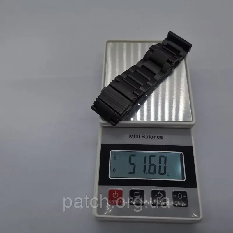 Титановий браслет для годинника 22 мм. Матовий Срібло