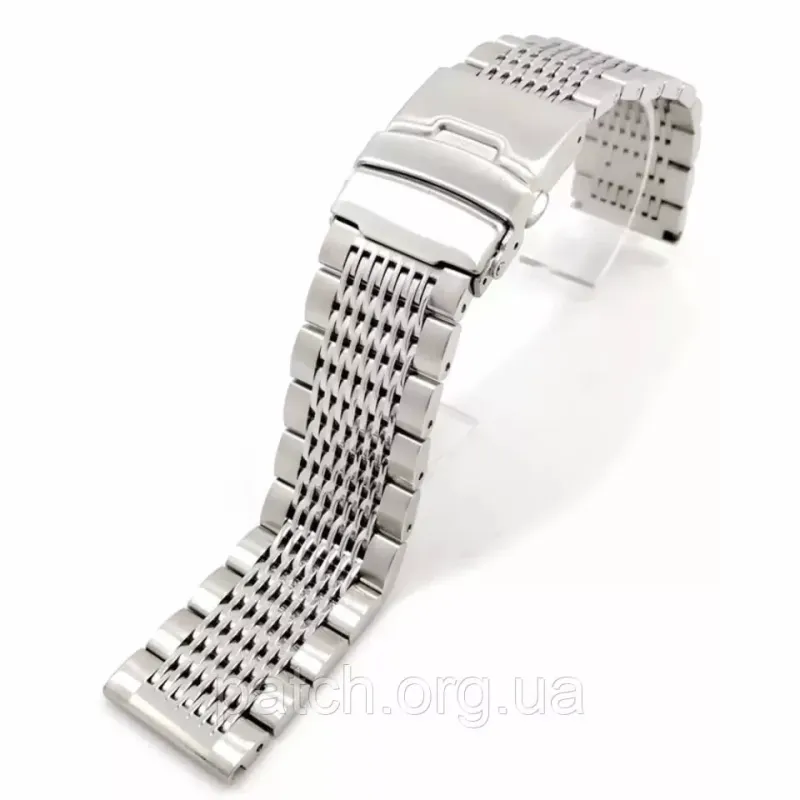 Браслет для годинника з неіржавкої сталі, 22 мм Срібло