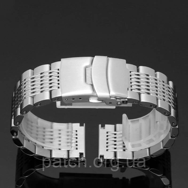 Браслет для годинника з неіржавкої сталі, 22 мм Срібло