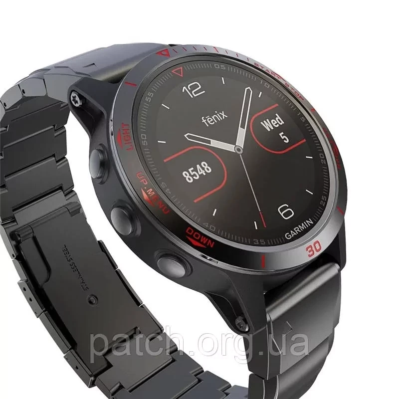 Захист на безель для смарт-годинника Garmin Fenix 5 Чорний з червоним