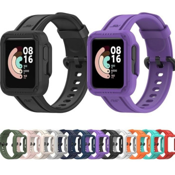 Силіконовий ремінець із чохлом для Xiaomi Mi Watch Lite/Redmi Watch Сірий