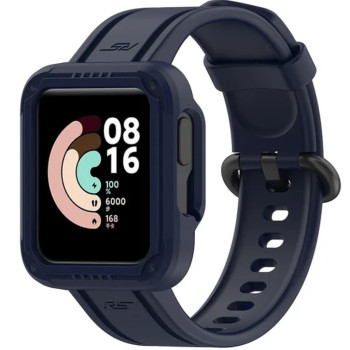 Силіконовий ремінець із чохлом для Xiaomi Mi Watch 2 Lite / Redmi Watch 2 Темно-синій