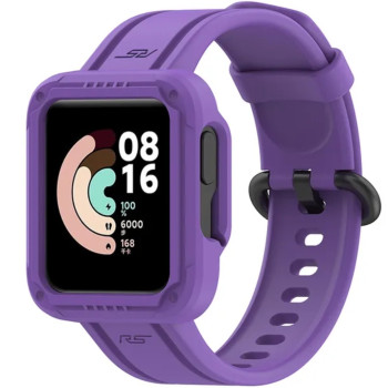 Силіконовий ремінець із чохлом для Xiaomi Mi Watch 2 Lite / Redmi Watch 2 Фіолетовий