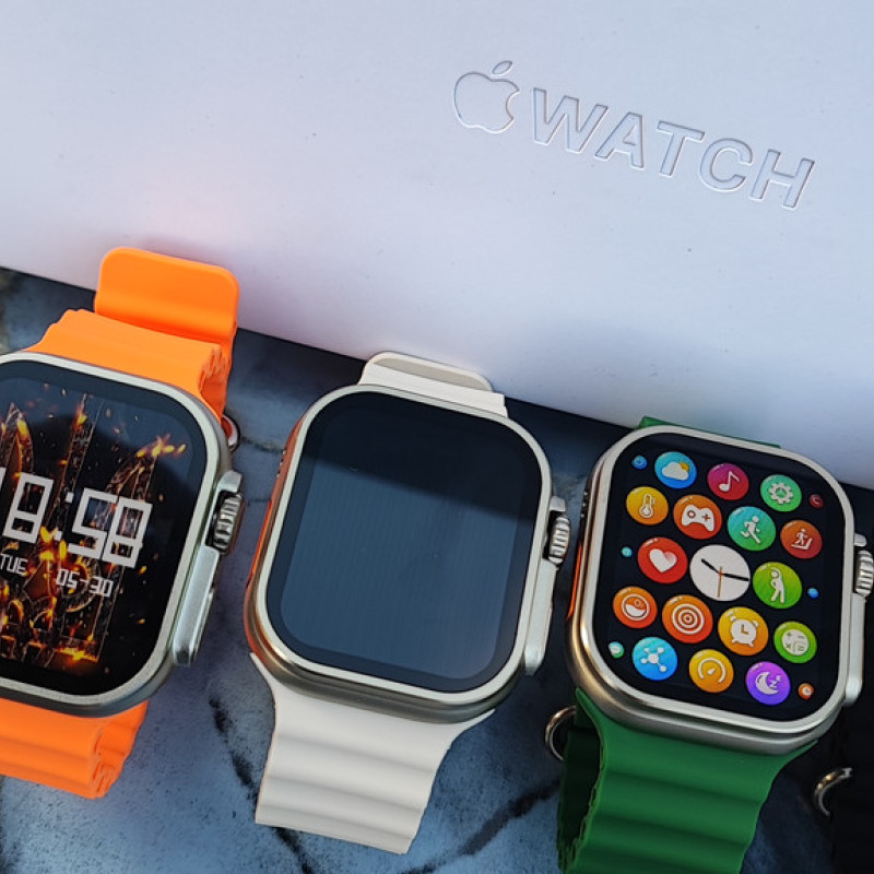 Розумний смарт-годинник Smart Watch Ultra Max 49 mm в оригінальній упаковці. З функцією дзвінка. Бежевий