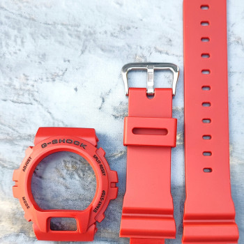 Casio ремінець + безель (рант) для G-SHOCK DW-6900 / GW-6900 / G-6900 / GLX-6900 Червоний