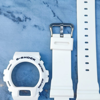 Casio ремінець + безель (рант) для G-SHOCK DW-6900 / GW-6900 / G-6900 / GLX-6900 Білий