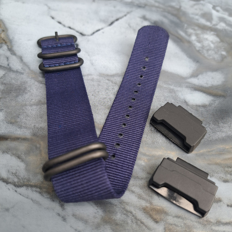 Тканевий ремінець для годинника Casio GA-100 / GD-120 / G-8900 / GA-150 / GA-200 / GLS-100 / GW-8900 Синій