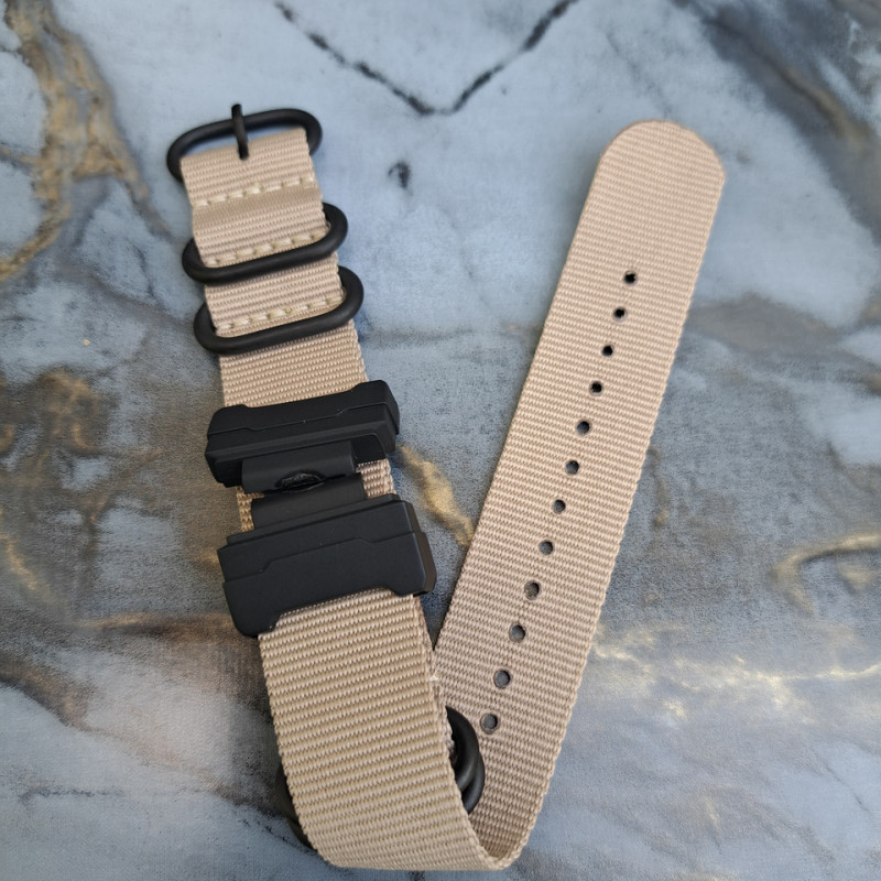 Тканевий ремінець для годинника Casio GA-100 / GD-120 / G-8900 / GA-150 / GA-200 / GLS-100 / GW-8900 Бежевий