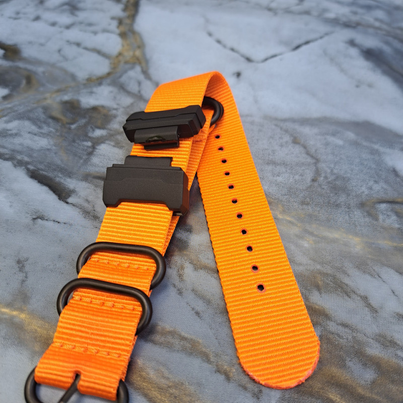 Тканевий ремінець для годинника Casio GA-100 / GD-120 / G-8900 / GA-150 / GA-200 / GLS-100 / GW-8900 Оранжевый