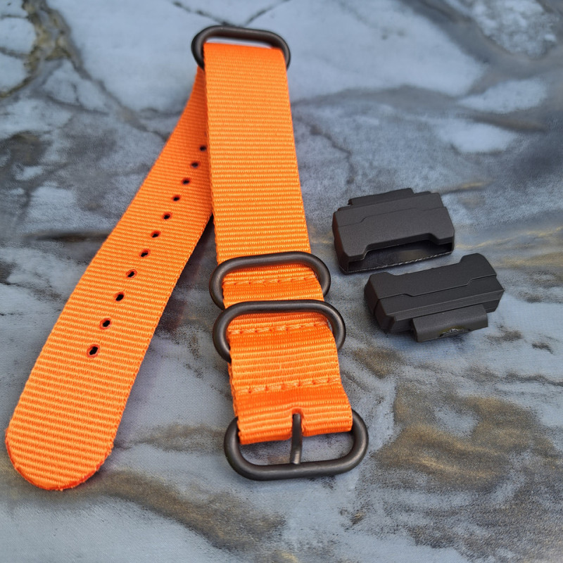 Тканевий ремінець для годинника Casio GA-100 / GD-120 / G-8900 / GA-150 / GA-200 / GLS-100 / GW-8900 Оранжевый