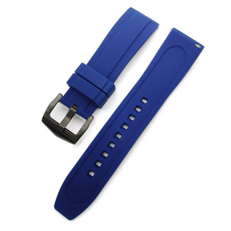 Силіконовий ремінець для Samsung Galaxy Watch 3 45m / Gear S3 Frontier / Galaxy Watch 46 мм та ін. Синій із чорною застібкою