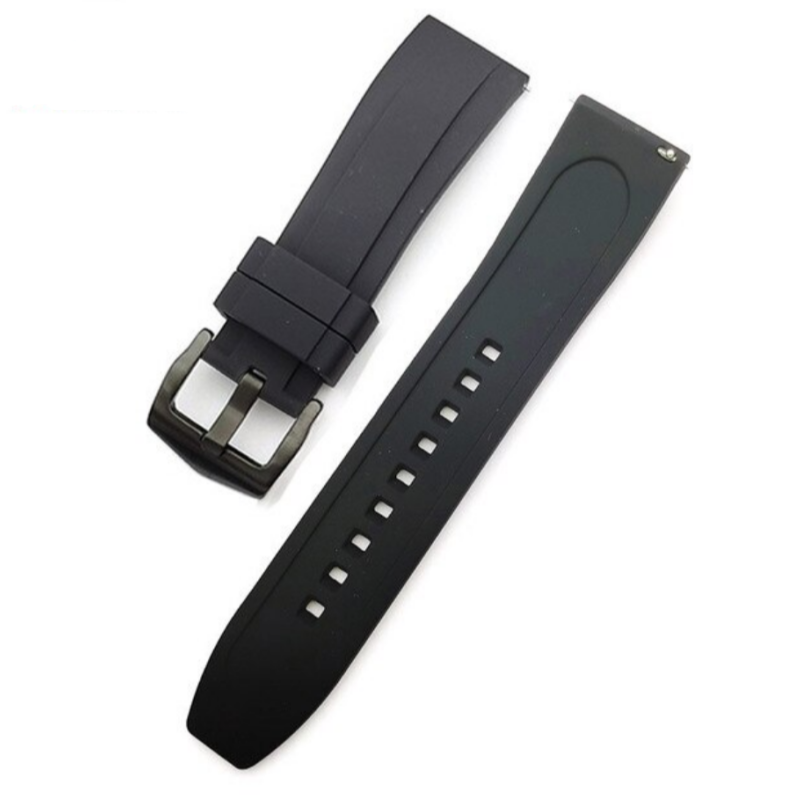 Силіконовий ремінець для Huami Amazfit Stratos / Amazfit Pace / GTR 47 MM / GTR 2 /  2e / Amazfit GTR 3 Чорний із чорною застібкою