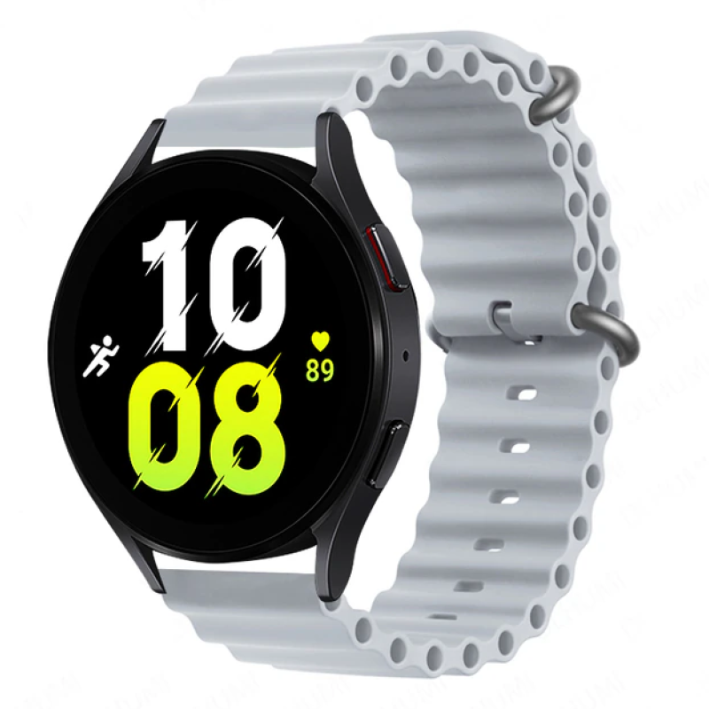 Силіконовий м'який змінний ремінець для годинника, із системою швидкої заміни, 22 мм Сірий