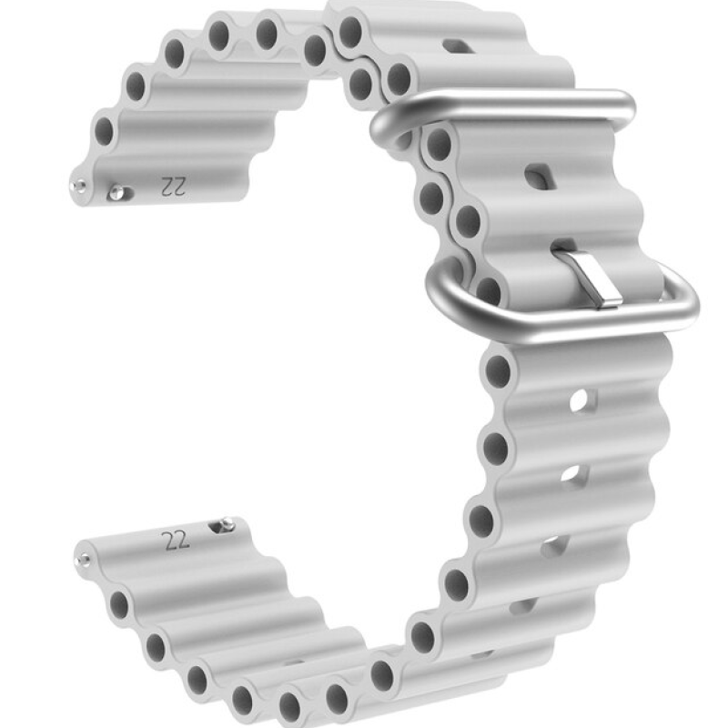 Силіконовий м'який змінний ремінець для годинника, із системою швидкої заміни, 22 мм Сірий