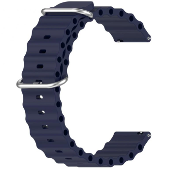 Силіконовий м'який змінний ремінець для годинника, із системою швидкої заміни, 22 мм Темно-синій