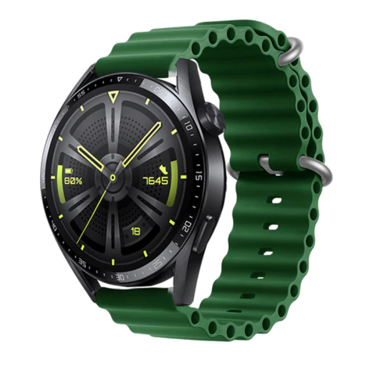 Силіконовий м'який змінний ремінець для годинника, із системою швидкої заміни, 22 мм Зелений