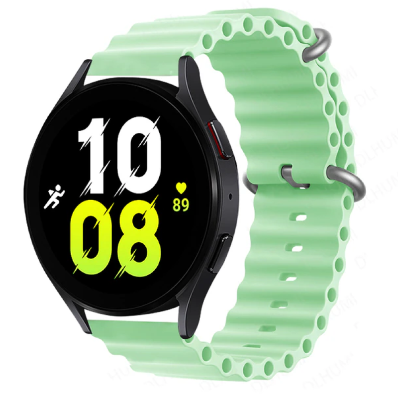 Силіконовий м'який змінний ремінець для годинника, із системою швидкої заміни, 22 мм Світло-зелений