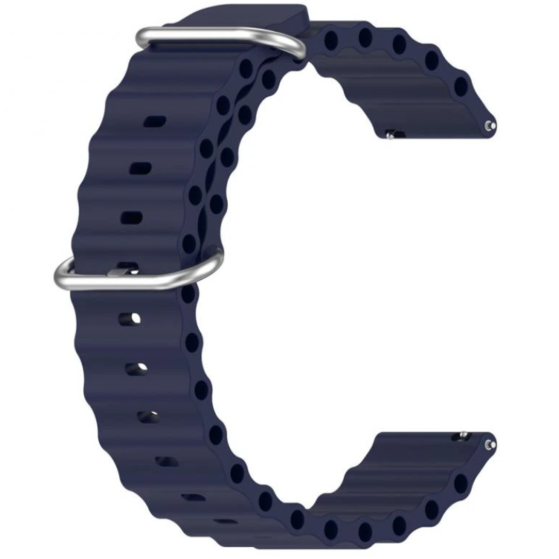 Силіконовий м'який змінний ремінець для годинника, із системою швидкої заміни, 20 мм Темно-синій