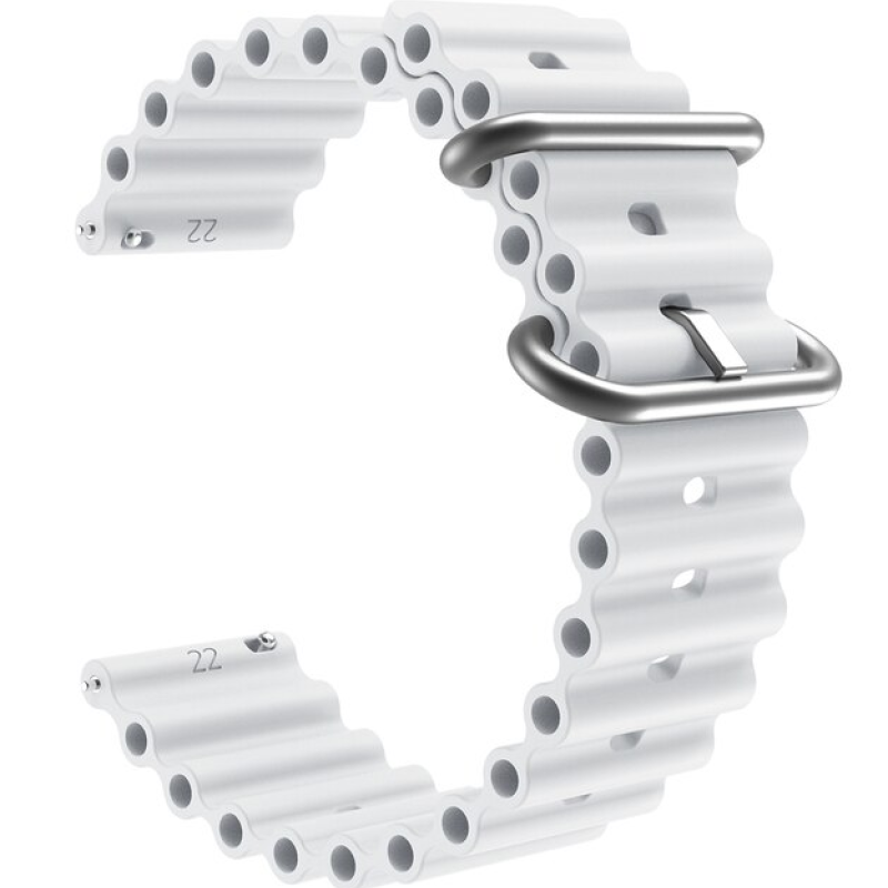 Силіконовий м'який змінний ремінець для годинника, із системою швидкої заміни, 20 мм Білий
