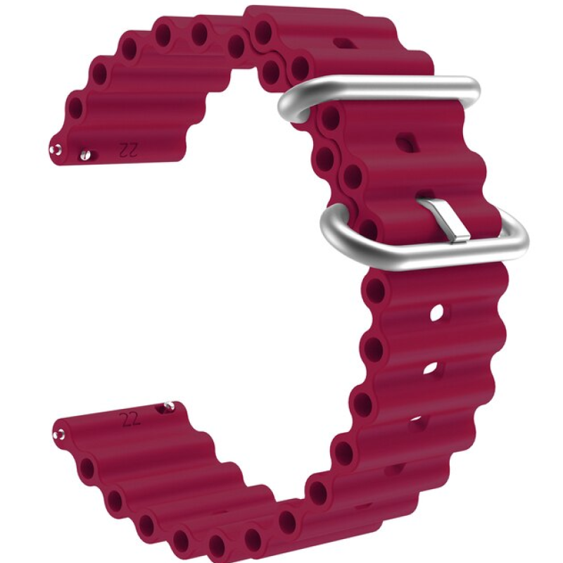 Силіконовий м'який змінний ремінець для годинника, із системою швидкої заміни, 20 мм Малиновий