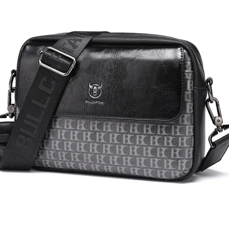 Чоловіча та жіночка сумка з люксової екошкіри Чорний