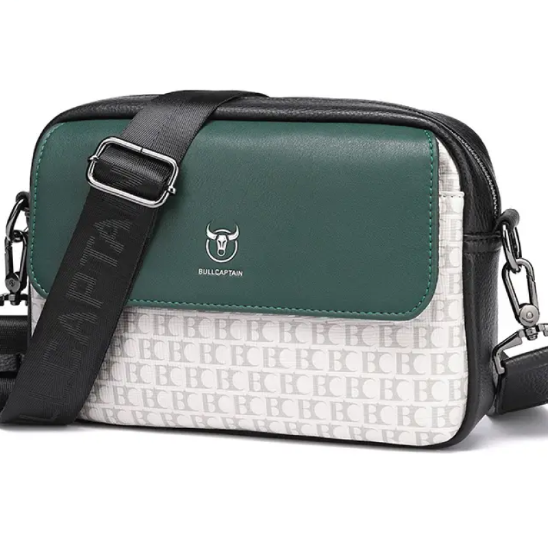 Чоловіча та жіночка сумка з люксової екошкіри Зелений