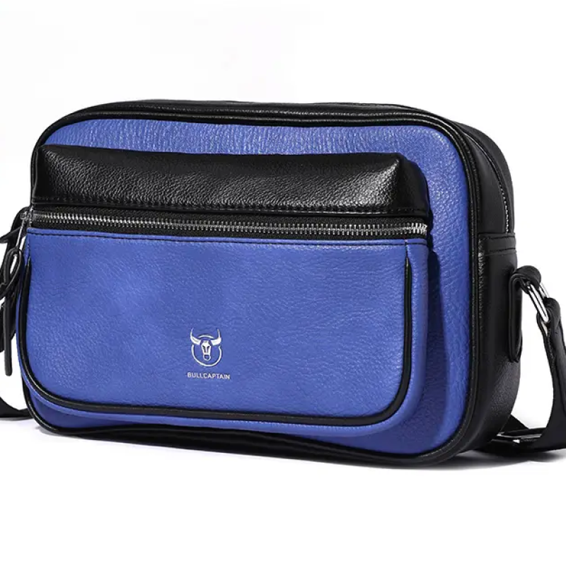 Чоловіча та жіночка сумка з люксової екошкіри Синій