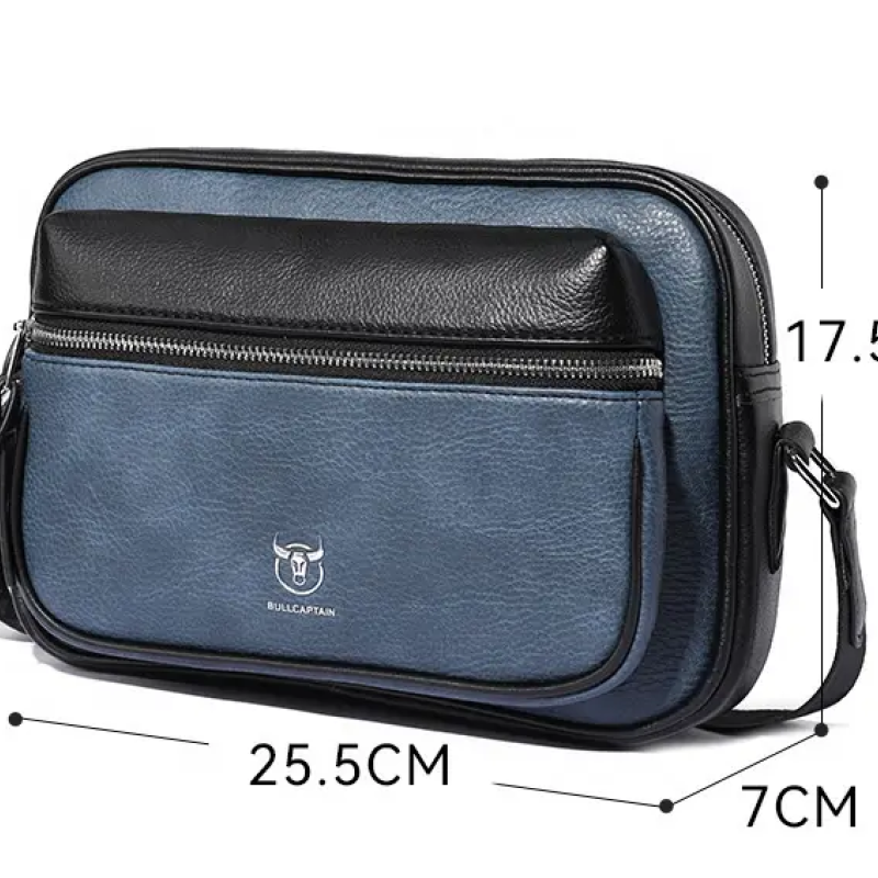 Чоловіча та жіночка сумка з люксової екошкіри Синій