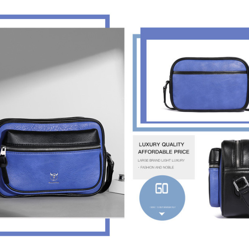 Чоловіча та жіночка сумка з люксової екошкіри Синій