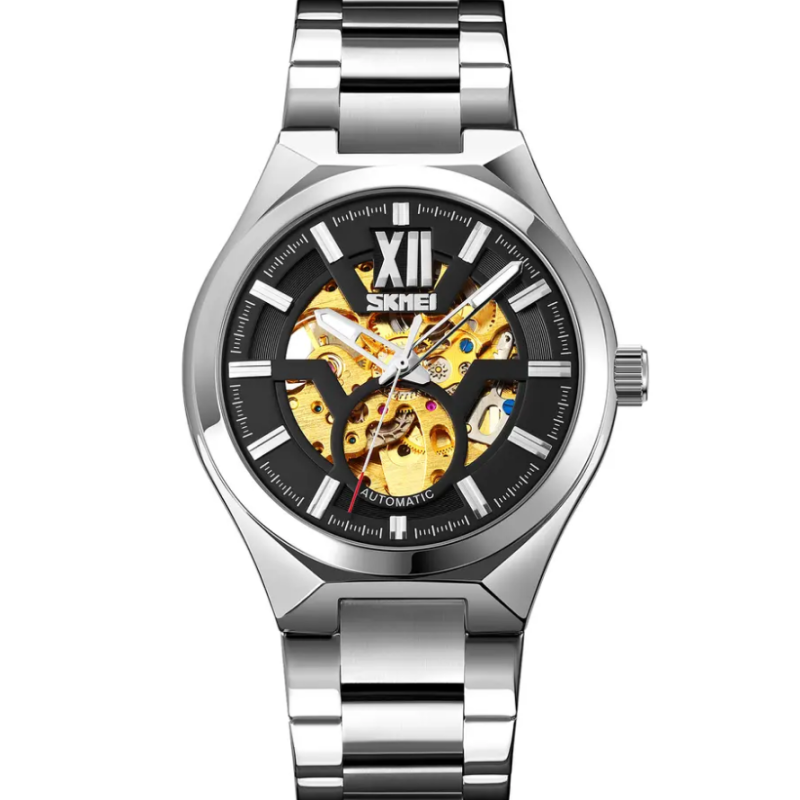 Чоловічий механічний годинник скелетон Skmei 9258