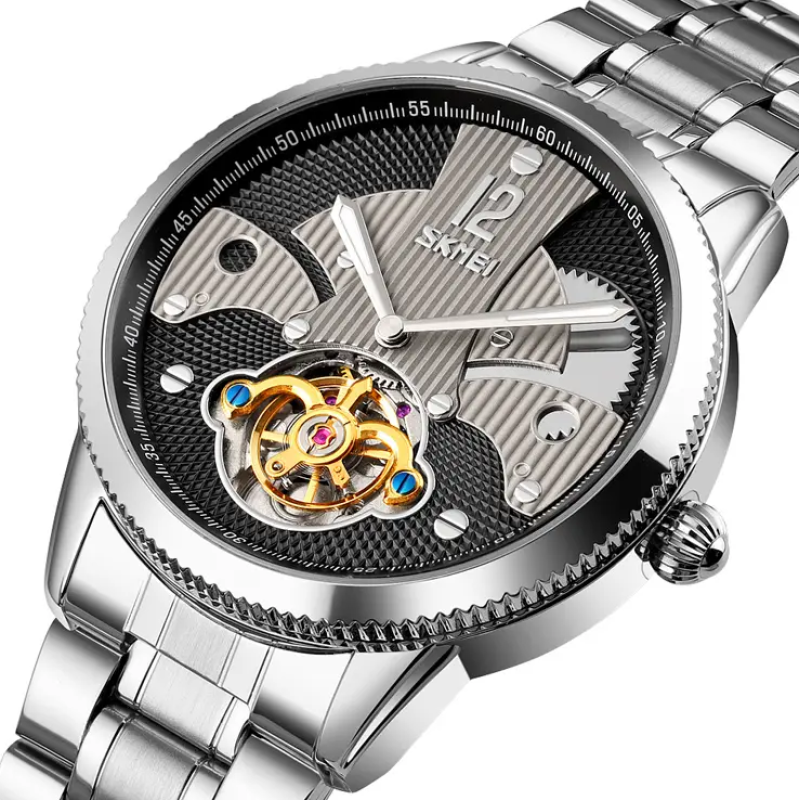 Чоловічий механічний годинник скелетон Skmei 9205