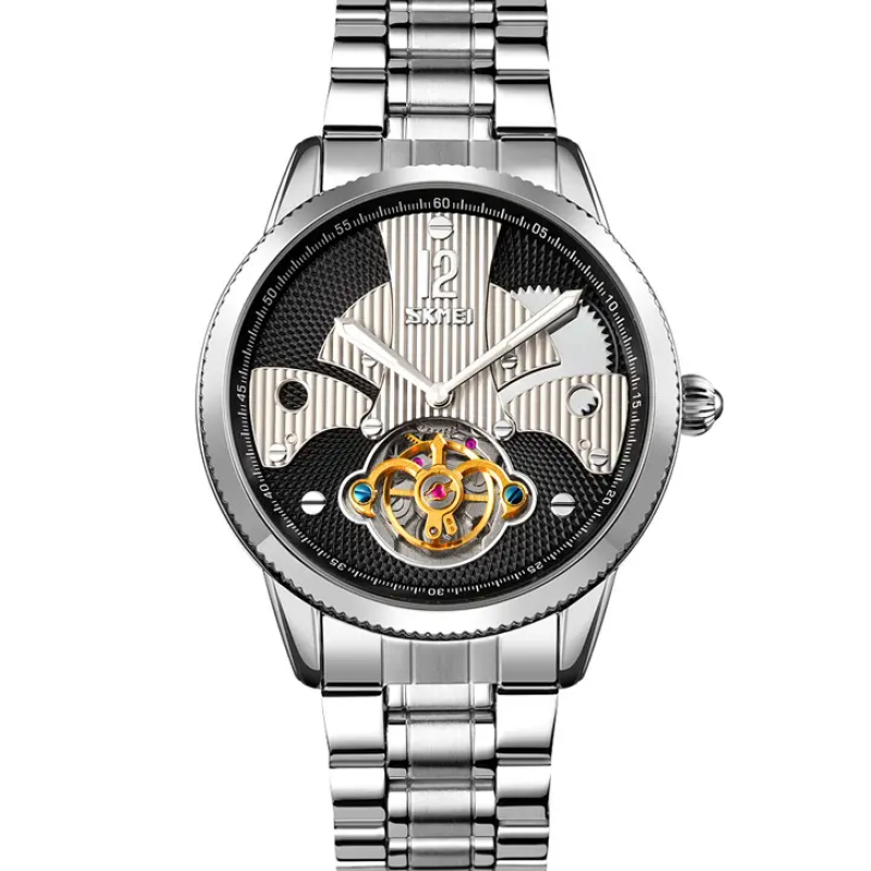 Чоловічий механічний годинник скелетон Skmei 9205