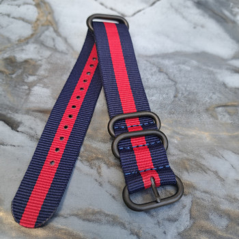 Тканинний універсальний ремінець 22 мм Синій з червоним