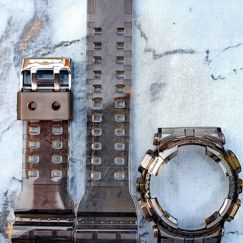 Casio ремінець + безель(рант) для G-SHOCK GA-100 / GA-110 / GA-120 / GD-100 / GD-100 / GD-120/ GAX-100/GLS-100 Прозорий