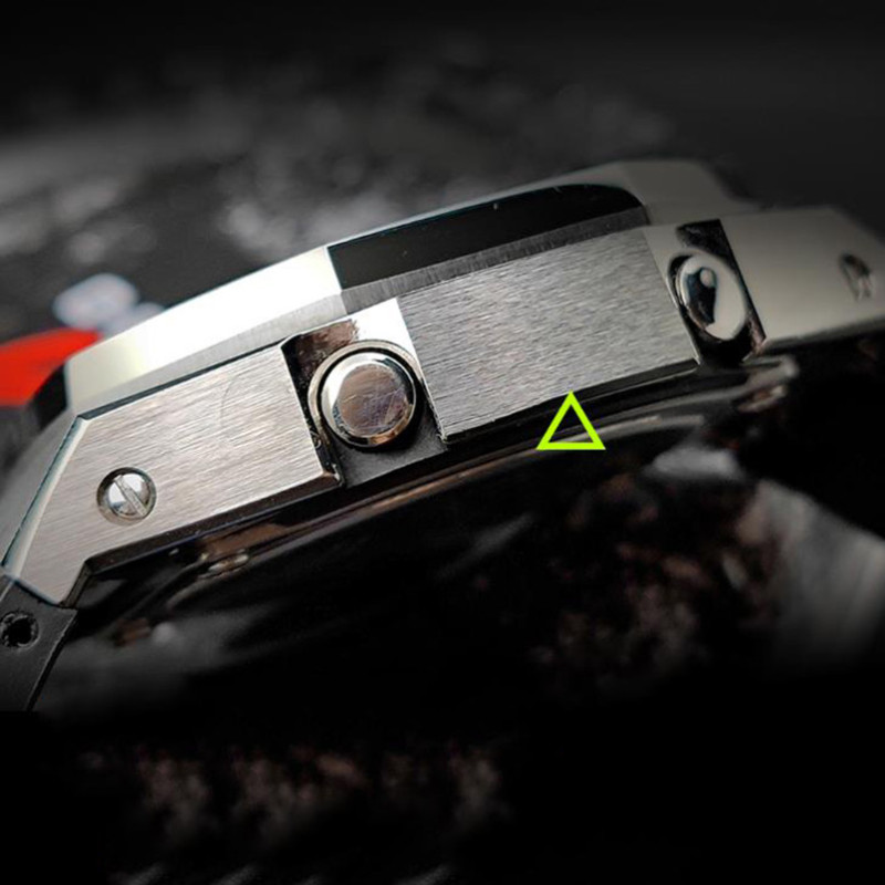 Ремінець, безель (рант) для годинника Casio G-SHOCK GA-2100 / GA-2110 / GA-B2100 Сріблястий із чорним