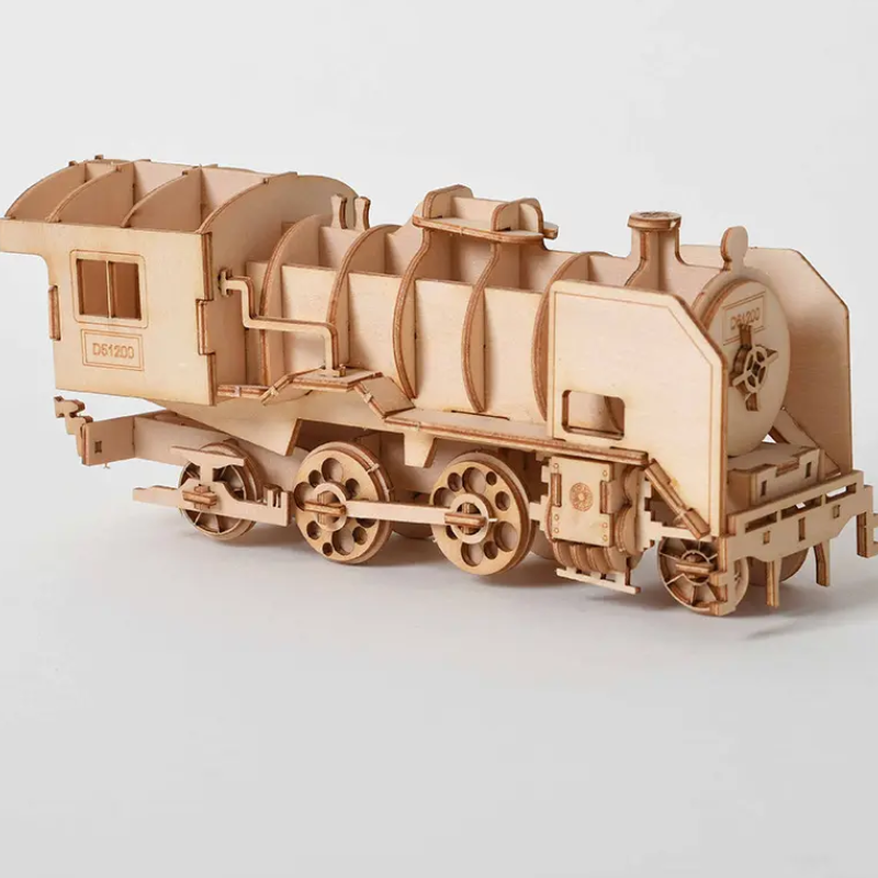 Декоративна дерев'яна іграшка-пазл 3D  "Вагон"