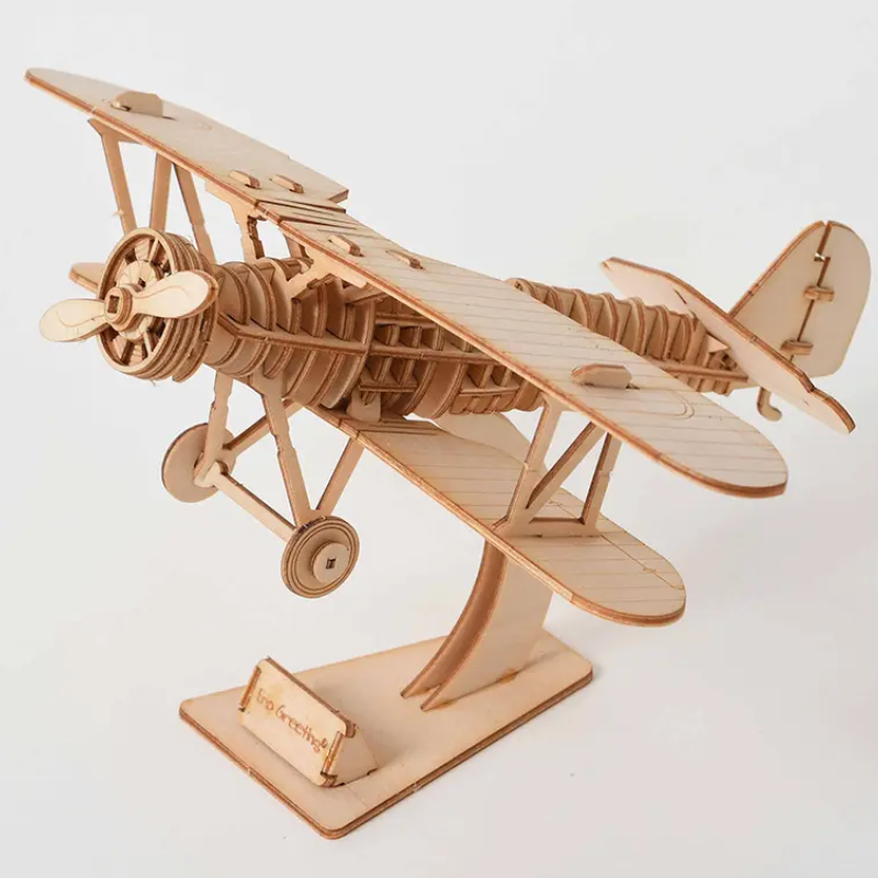 Декоративна дерев'яна іграшка-пазл 3D  "Літак"