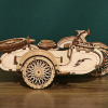Декоративна дерев'яна іграшка-пазл 3D  "Мотоцикл" з коляскою
