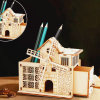 Декоративна дерев'яна іграшка-пазл 3D  "Будиночок органайзер"
