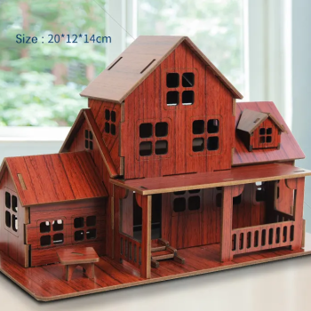 Декоративна дерев'яна іграшка-пазл 3D  " Милий будиночок"