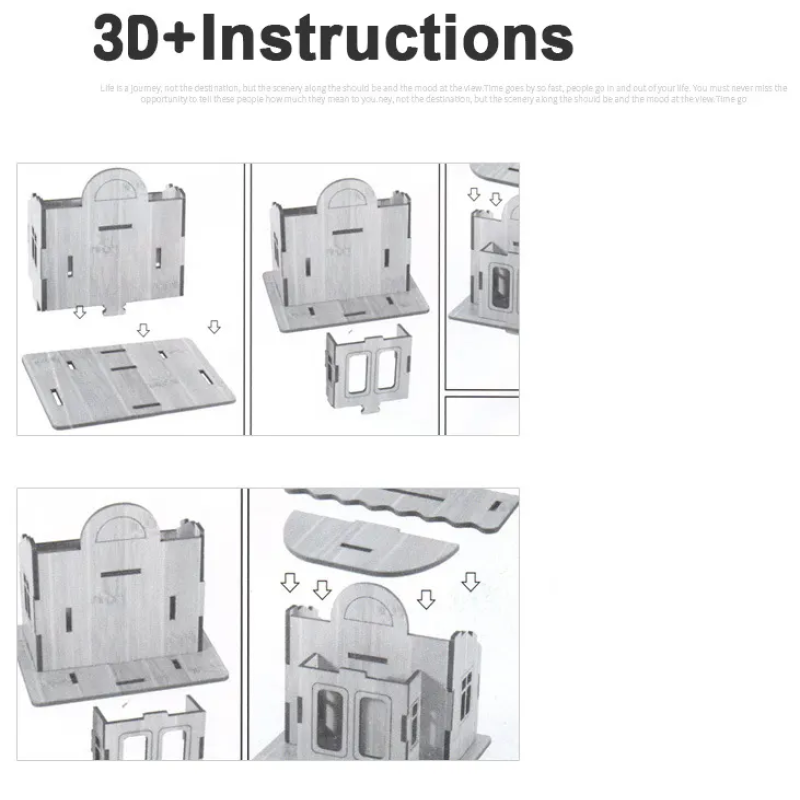 Декоративна дерев'яна іграшка-пазл 3D  " Милий будиночок"