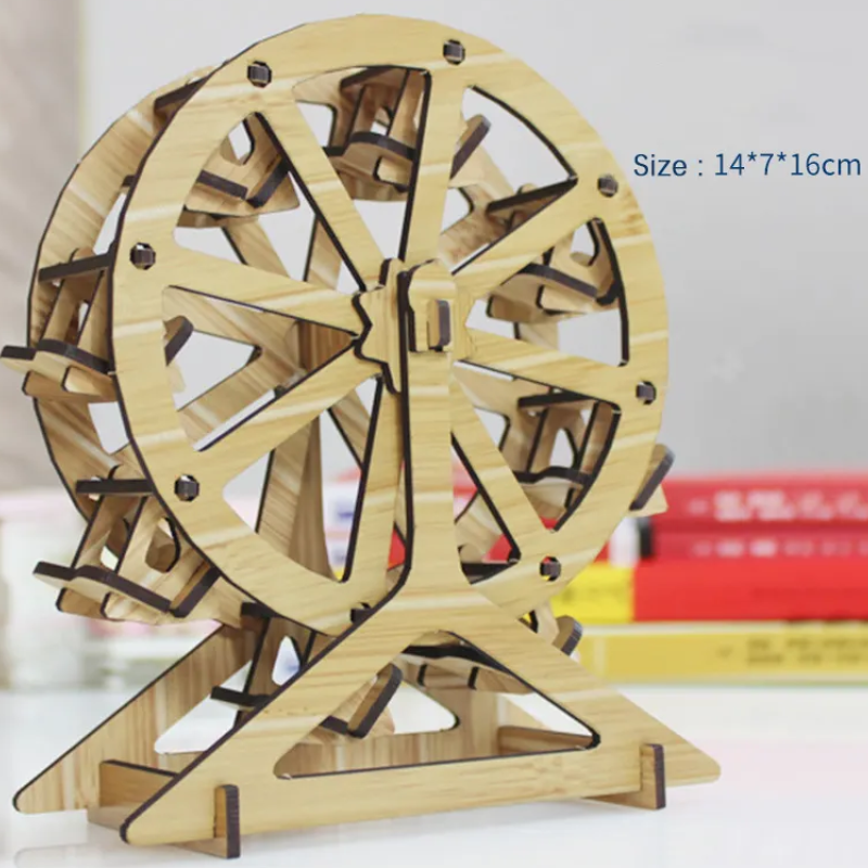 Декоративна дерев'яна іграшка-пазл 3D  "Колесо огляду"