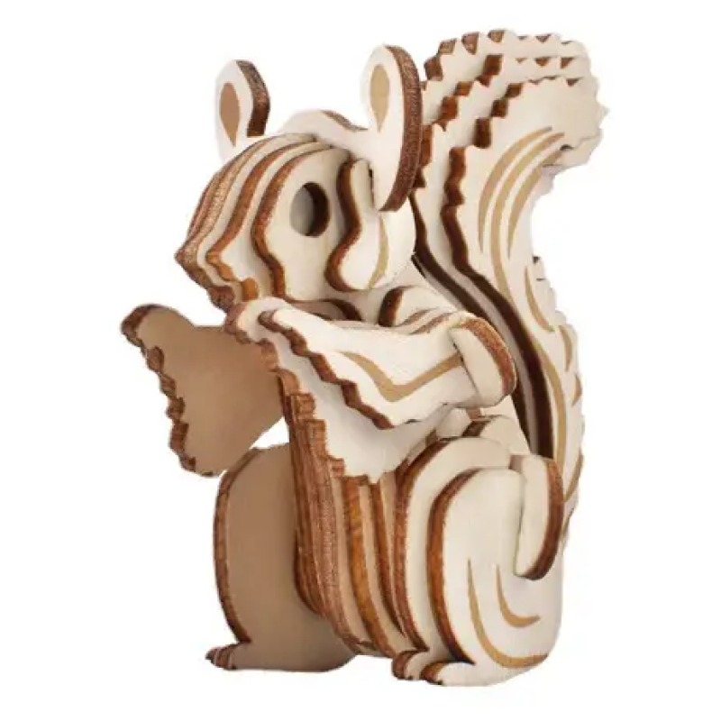 Декоративна дерев'яна іграшка-пазл 3D  "Білка"