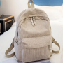 Вельветовий жіночий рюкзак  Бежевий