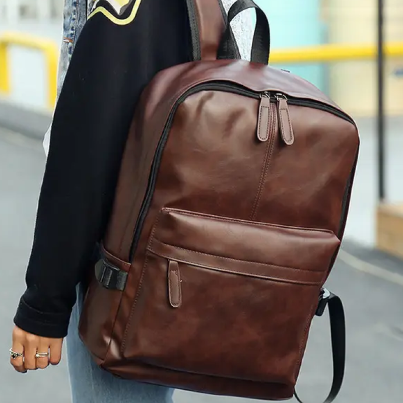 Стильний рюкзак   з екошкіри Коричневий