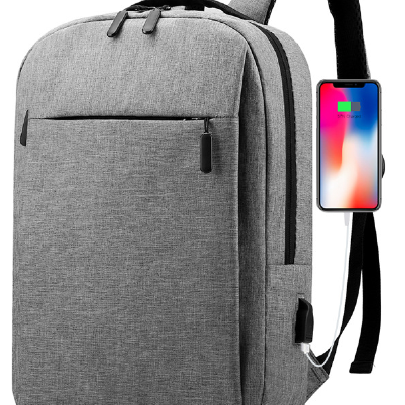 Крутий рюкзак з USB  роз'ємом для заряджання Сірий