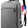 Крутий рюкзак з USB  роз'ємом для заряджання Сірий