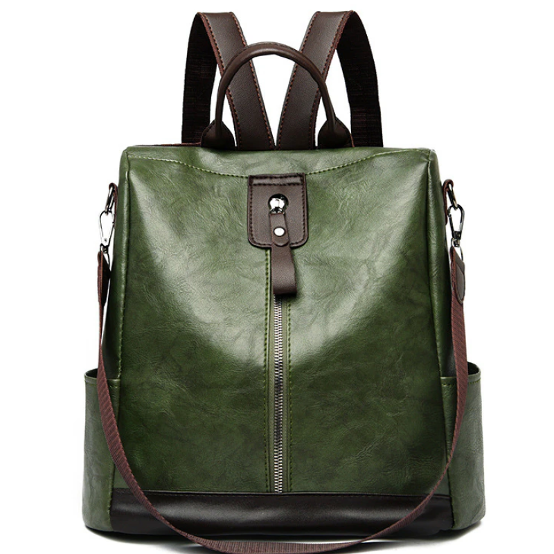 Стильний рюкзак   з екошкіри Зелений