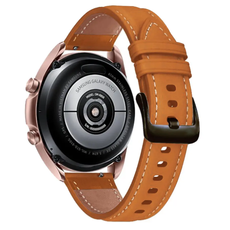 Ремінець для годинника з натуральної шкіри  із системою швидкої заміни 20 мм Світло-коричневий